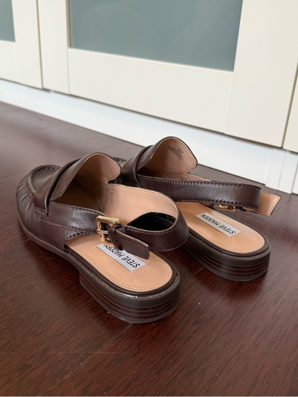Steve Madden Dark Brown Leather Slingback Loafer - Picture 4 of 5